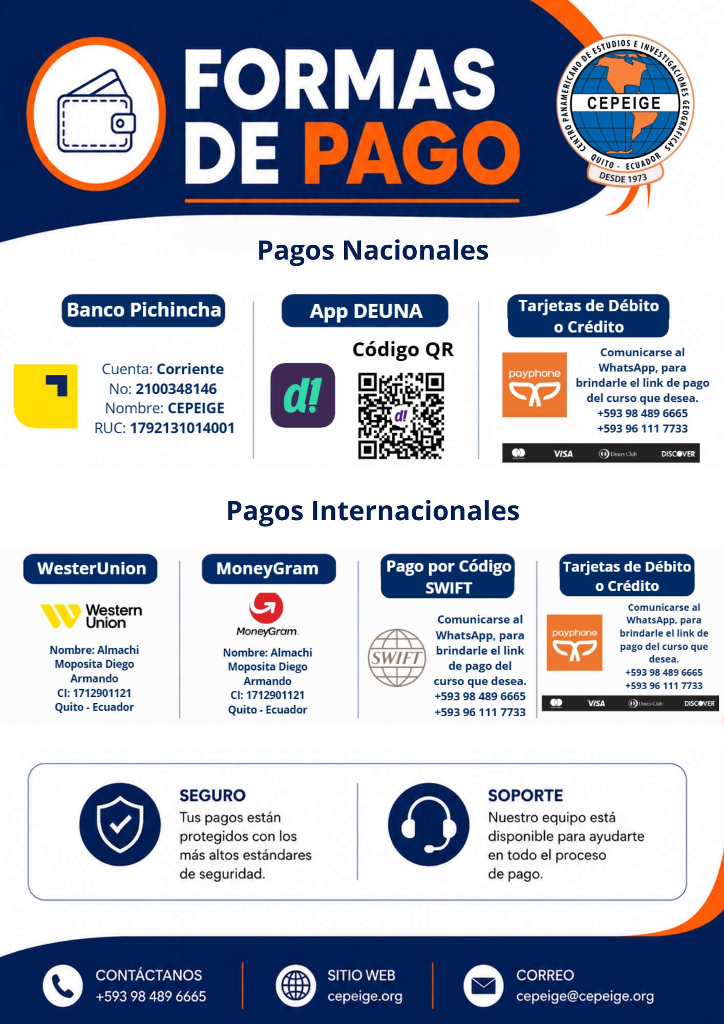 Información de formas de pago
